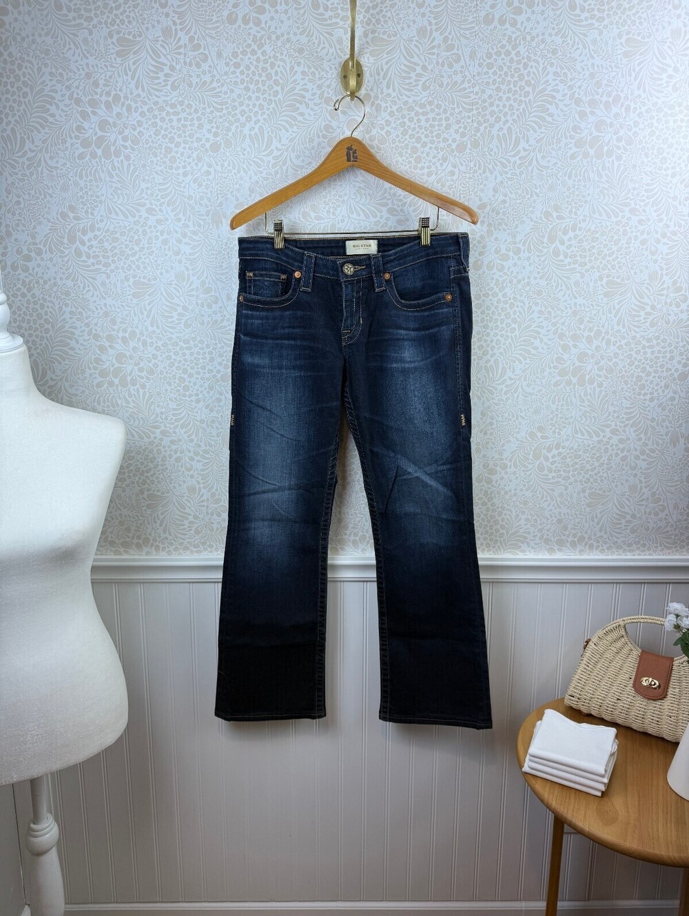 Big Star Dark Wash Remy Boot Cut Low Rise Denim Jeans - Size - 30